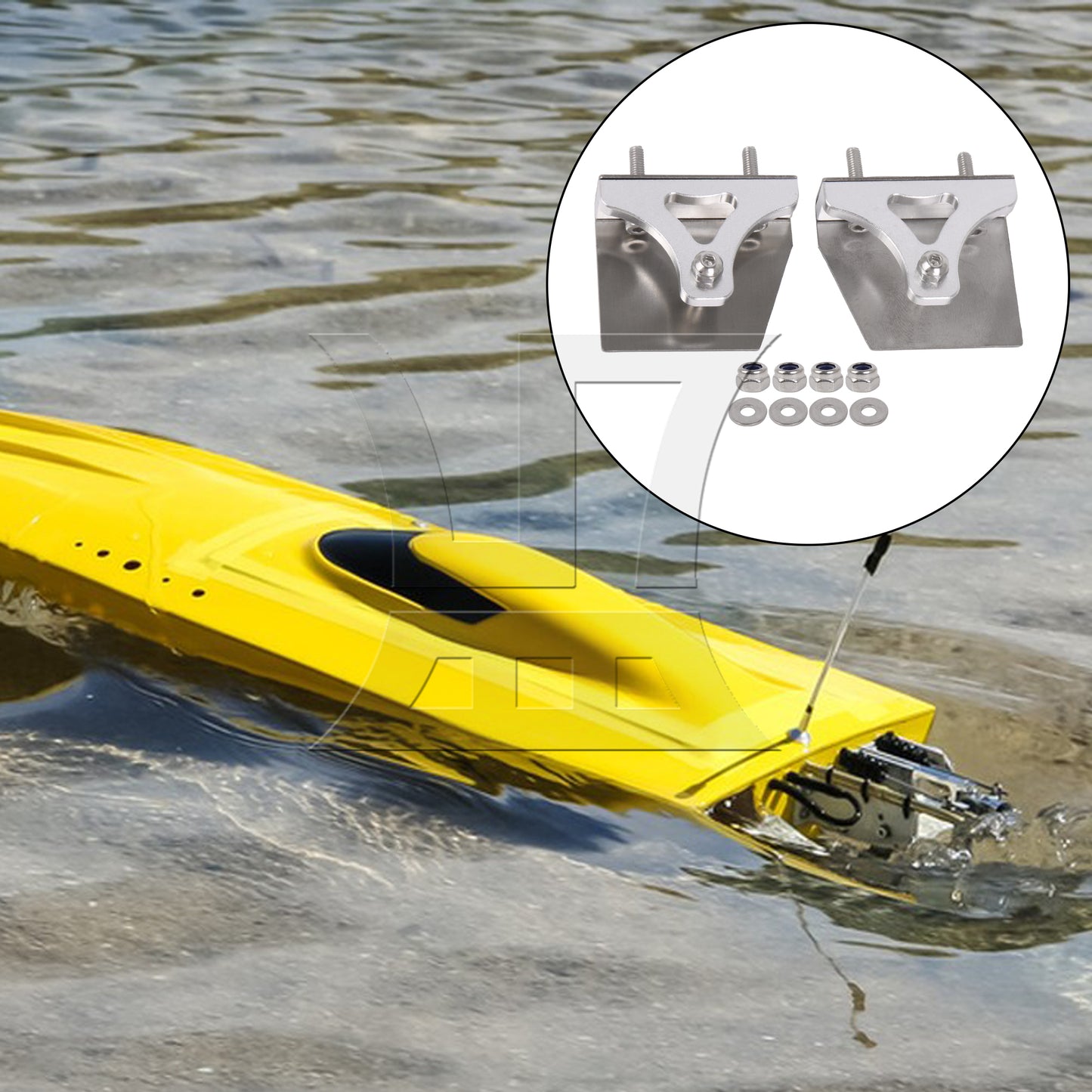 BQLZR 2 Pieces Silver Metal Model Boat Trim Tabs for RC Electric Racing Boat