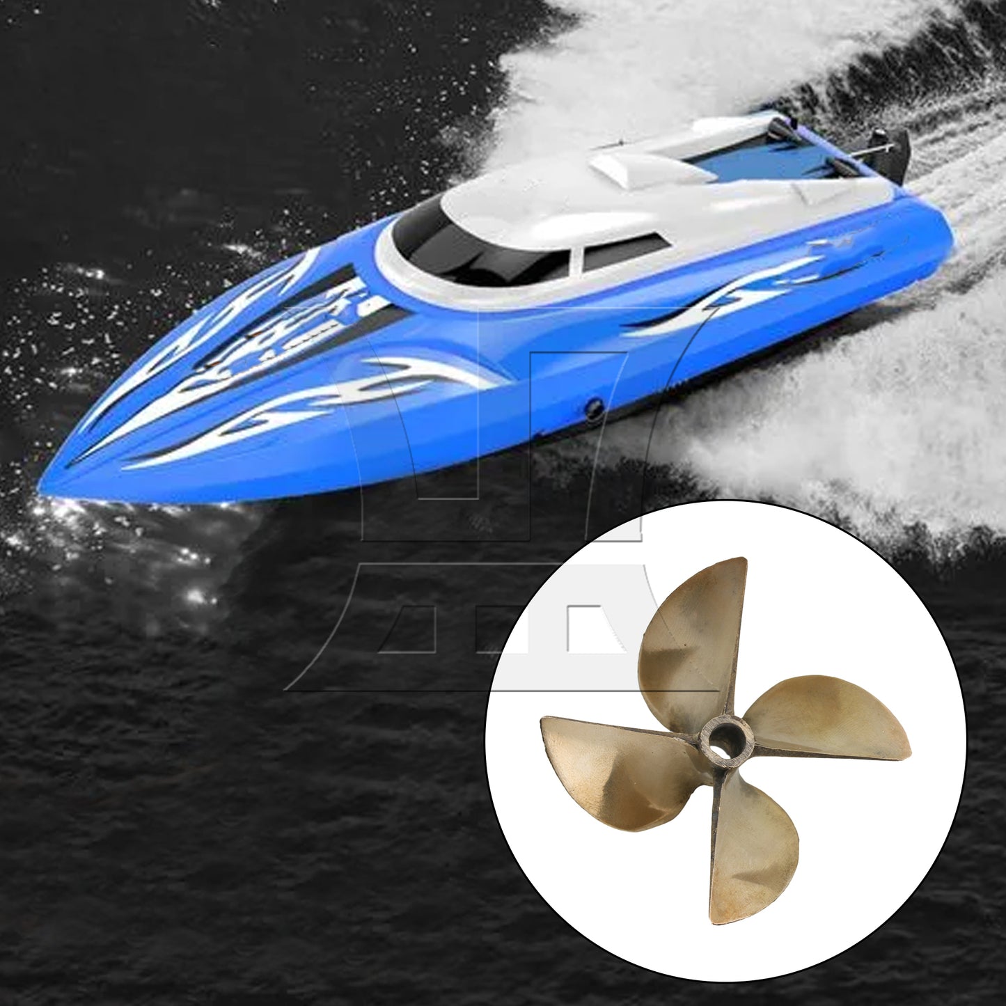 BQLZR Alloy Propeller Dia 67mm Pitch 1.7 with Dia 1/4" Shaft for RC Boat