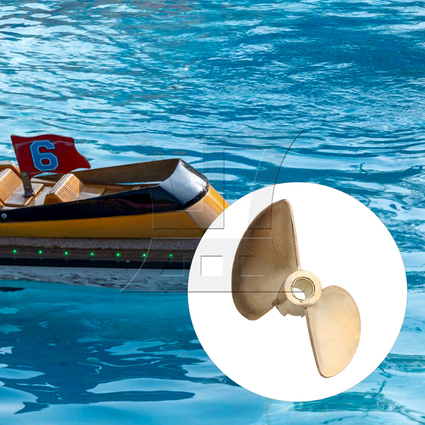BQLZR RC Boat Brass Propeller 2 Leaves 37mm Diameter P1.4 Prop with Dia4mm Shaft.0··················