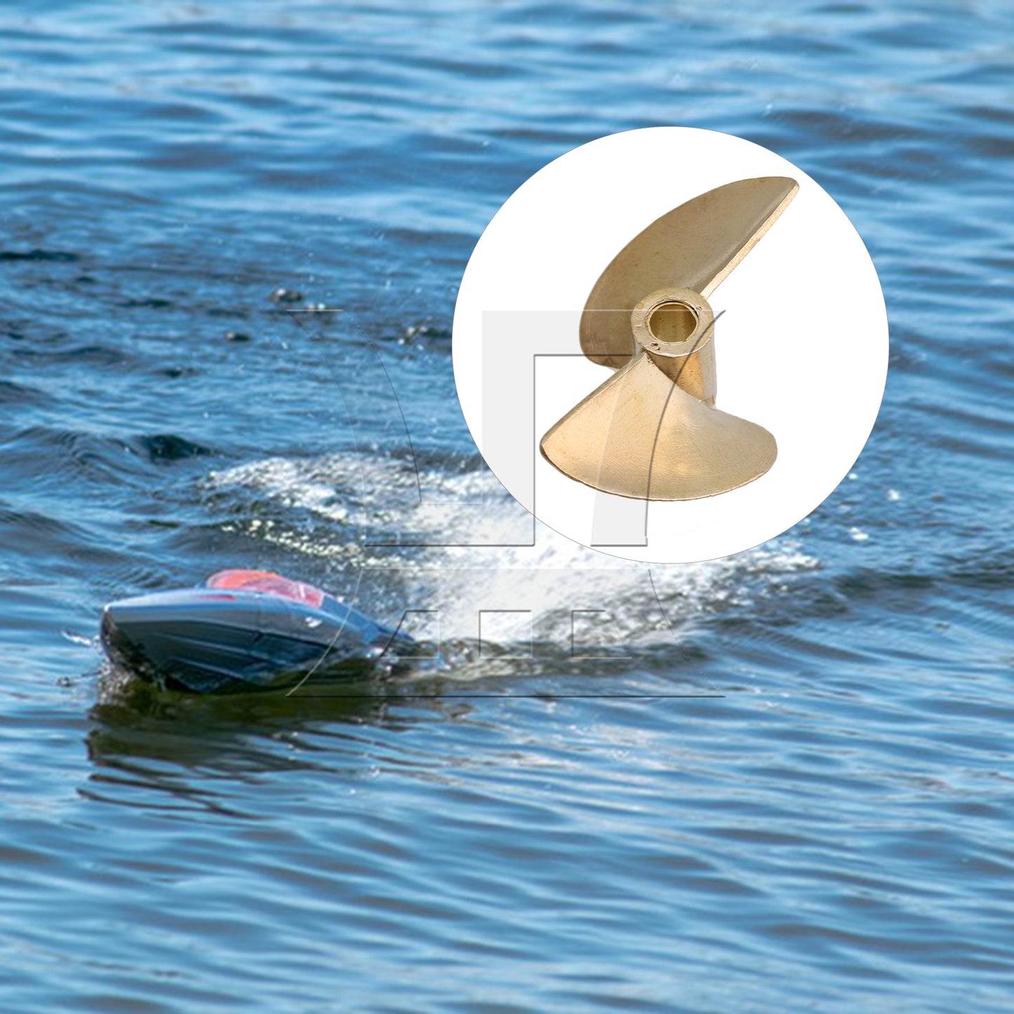 BQLZR RC Boat Brass Propeller 2 Leaves 37mm Diameter P1.4 Prop with Dia4mm Shaft.0··················