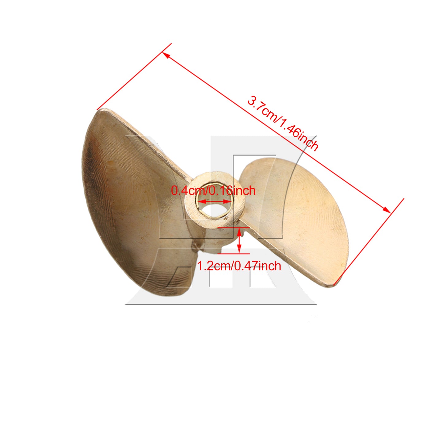 BQLZR RC Boat Brass Propeller 2 Leaves 37mm Diameter P1.4 Prop with Dia4mm Shaft.0··················
