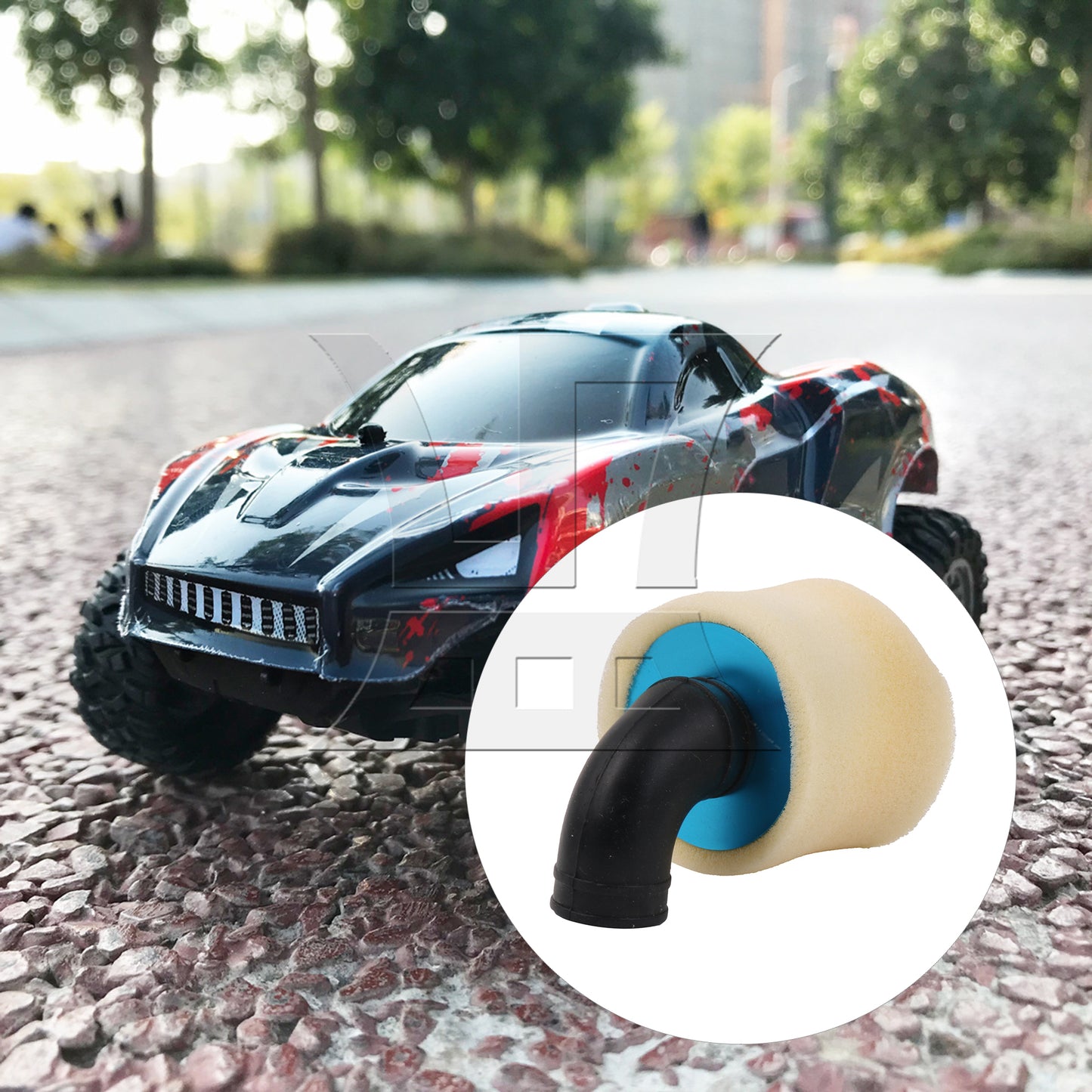 BQLZR Blue Aluminum Capped Air Filter Element Sponge N10004 for RC1:8 Car