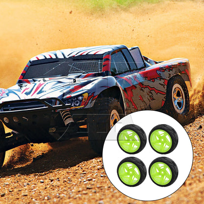 BQLZR 4PCS 12mm Hub Wheel Rims Rubber Tire for 1/10 On-Road Racing RC Car
