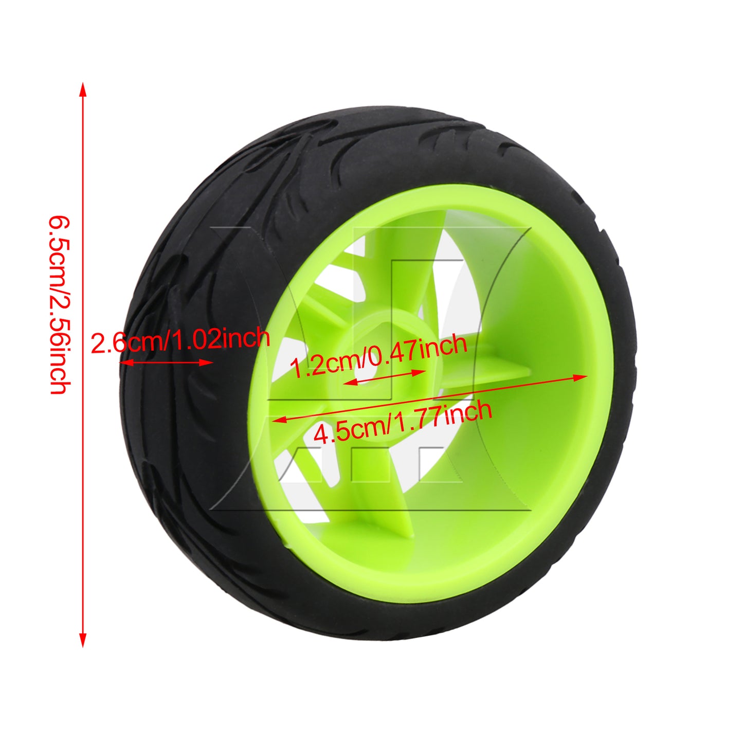 BQLZR 4PCS 12mm Hub Wheel Rims Rubber Tire for 1/10 On-Road Racing RC Car