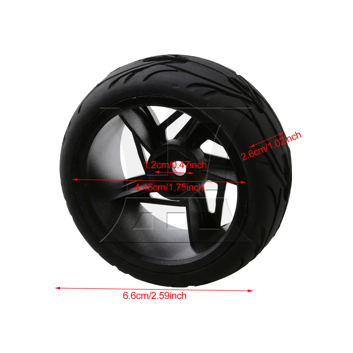 BQLZR 4PCS RC 1:10 On Road Car 12mm Silver Plastic 3D Five-star Wheels & Rubber Tire