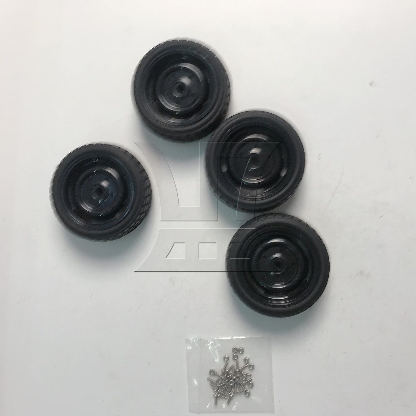 BQLZR 4 Pieces 12 mm Hub Rubber Tire and 5 Holes Wheel Rims for RC 1/10 On-Road Car