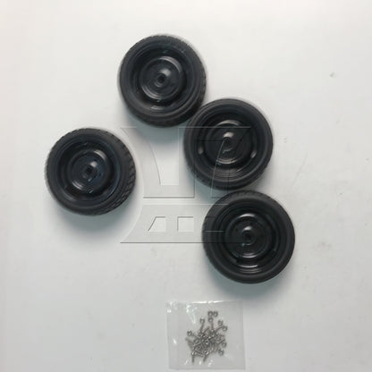 BQLZR 4 Pieces 12 mm Hub Rubber Tire and 5 Holes Wheel Rims for RC 1/10 On-Road Car