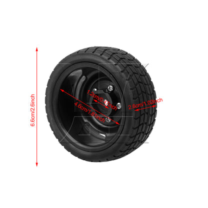 BQLZR 4 Pieces 12 mm Hub Rubber Tire and 5 Holes Wheel Rims for RC 1/10 On-Road Car