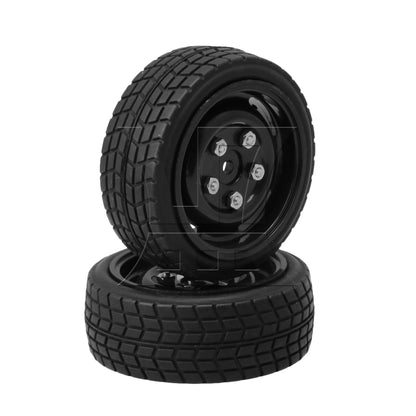 BQLZR 4 Pieces 12 mm Hub Rubber Tire and 5 Holes Wheel Rims for RC 1/10 On-Road Car