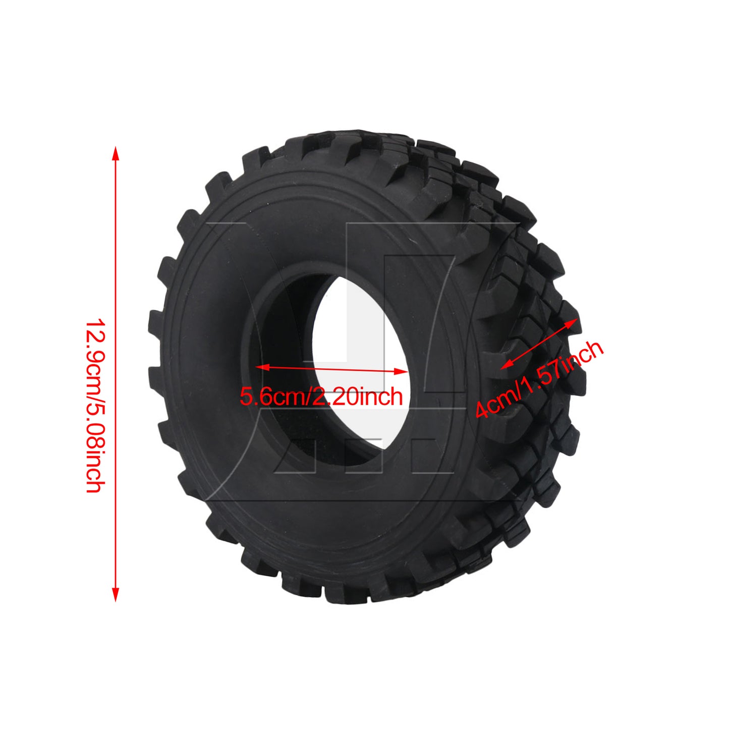 BQLZR RC Rock Crawler Soft Rubber Tires OD 130mm for RC1:10 2.2in Wheel Rims