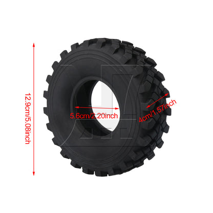 BQLZR RC Rock Crawler Soft Rubber Tires OD 130mm for RC1:10 2.2in Wheel Rims