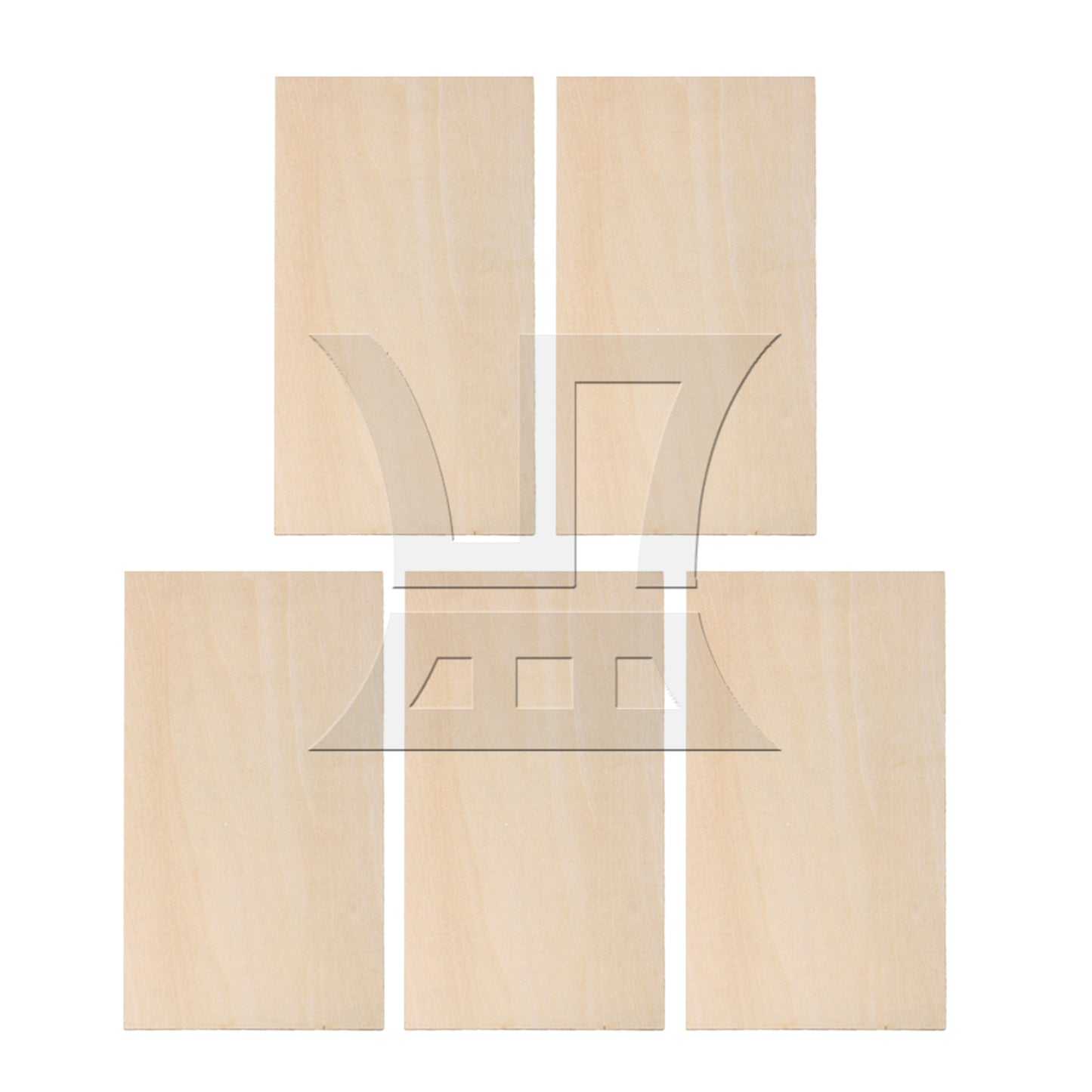 BQLZR 5pcs 200x100x1.5mm Craft Unpainted Wooden Sheets DIY Building Model Mini House