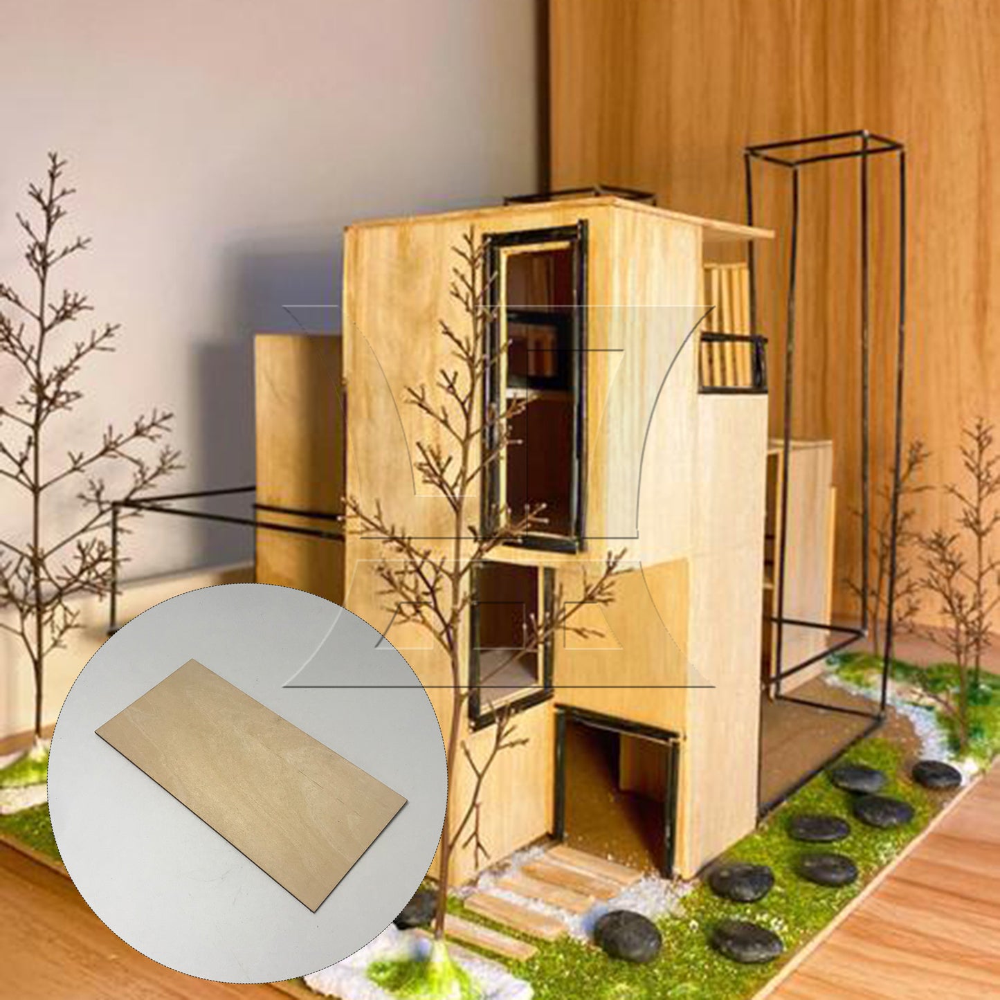 BQLZR 5pcs 200x100x1.5mm Craft Unpainted Wooden Sheets DIY Building Model Mini House