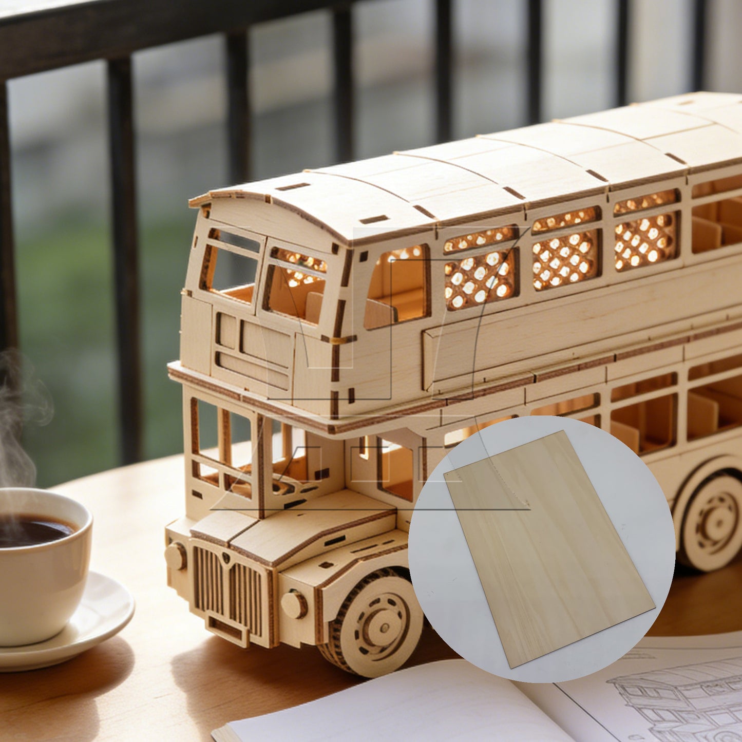 BQLZR Craft Basswood Sheets Unfinished for Building Model 300x200x1.5mm