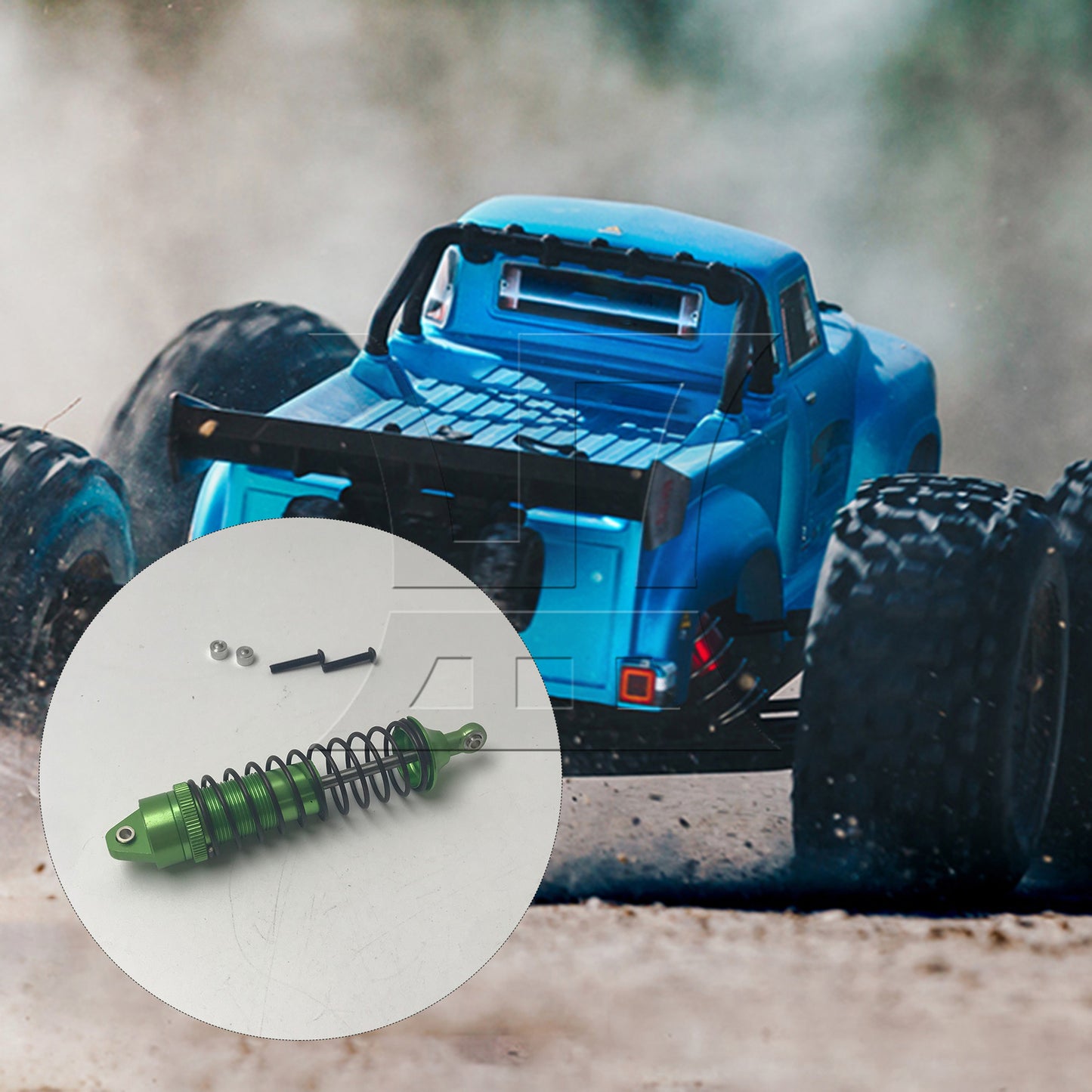 BQLZR Green RC1:10 Rear Shock Absorber 11.4x2.25CM Set of 2 Replacement for Traxxas