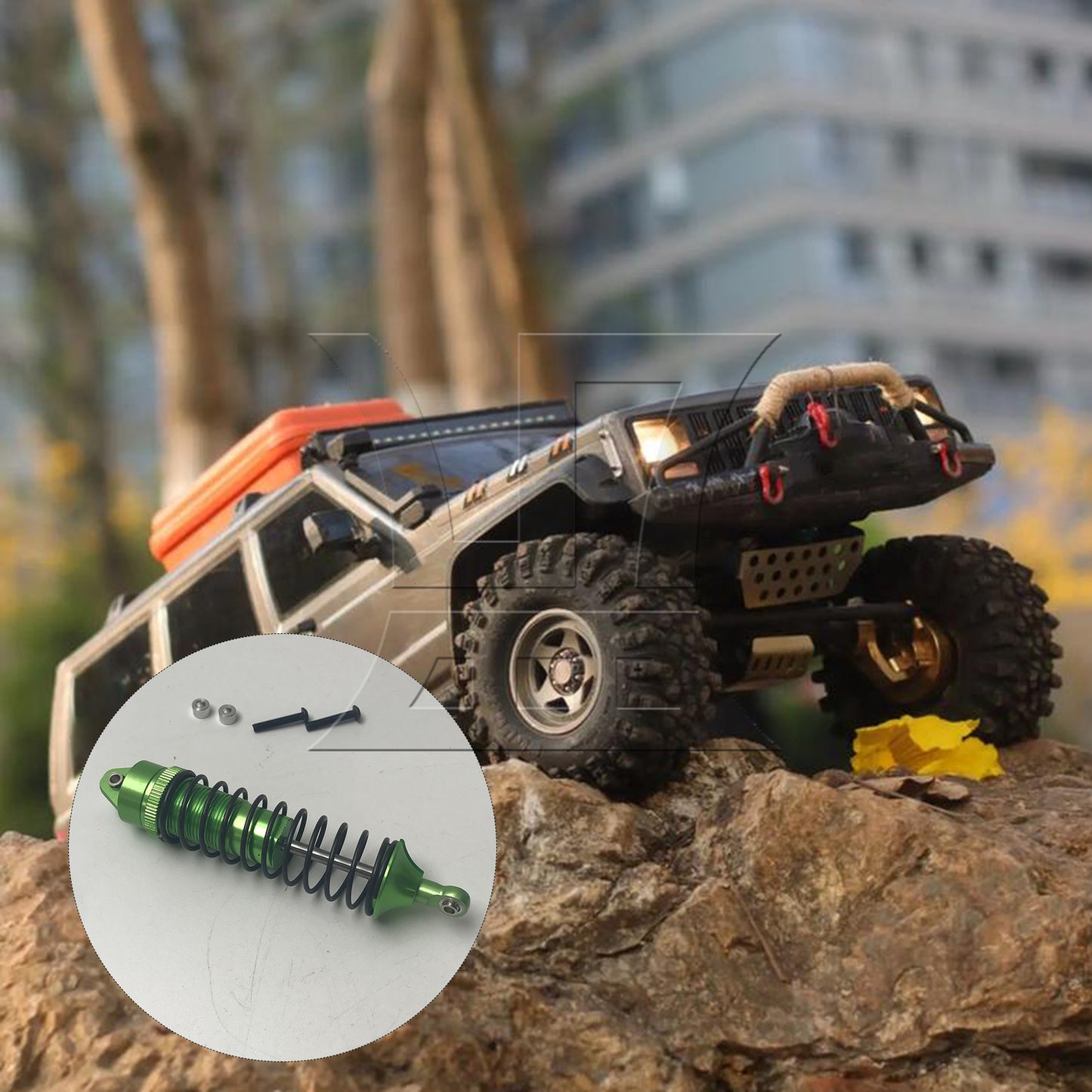 BQLZR Green RC1:10 Rear Shock Absorber 11.4x2.25CM Set of 2 Replacement for Traxxas