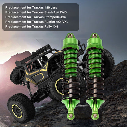 BQLZR Green RC1:10 Rear Shock Absorber 11.4x2.25CM Set of 2 Replacement for Traxxas