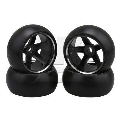 BQLZR 4 Pieces RC Car 5 Spoke Black Wheel Hub Tyres Replacement for WL 1:28 P929