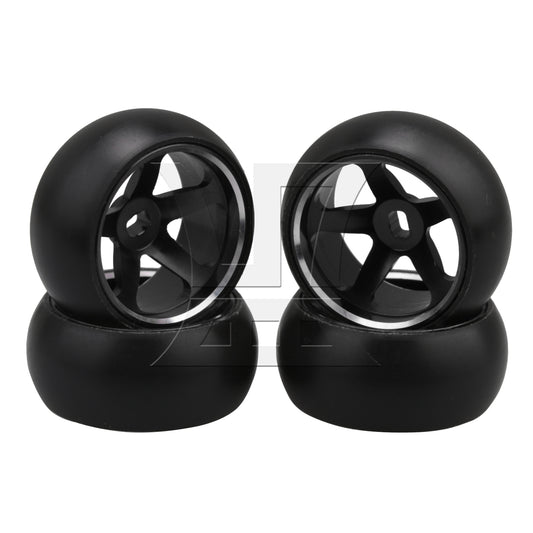 BQLZR 4 Pieces RC Car 5 Spoke Black Wheel Hub Tyres Replacement for WL 1:28 P929