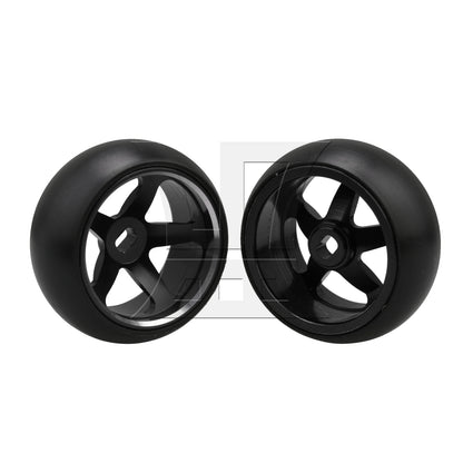 BQLZR 4 Pieces RC Car 5 Spoke Black Wheel Hub Tyres Replacement for WL 1:28 P929