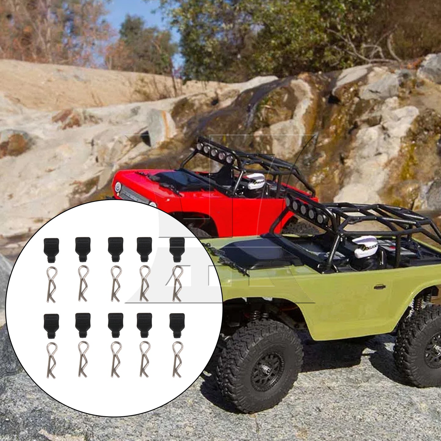 BQLZR 10Pieces RC Car 1:24 1:18 Body Clips Pins with Pull Tab Replacement for AXIAL