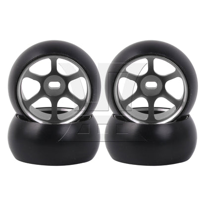 BQLZR RC1:28 Upgrade Titanium 6 Spoke Wheel Rims Tire Replacement Parts