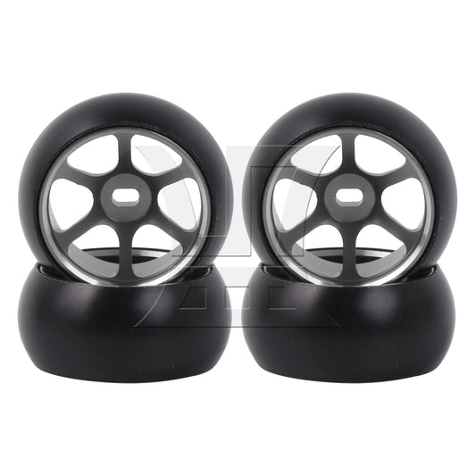 BQLZR RC1:28 Upgrade Titanium 6 Spoke Wheel Rims Tire Replacement Parts
