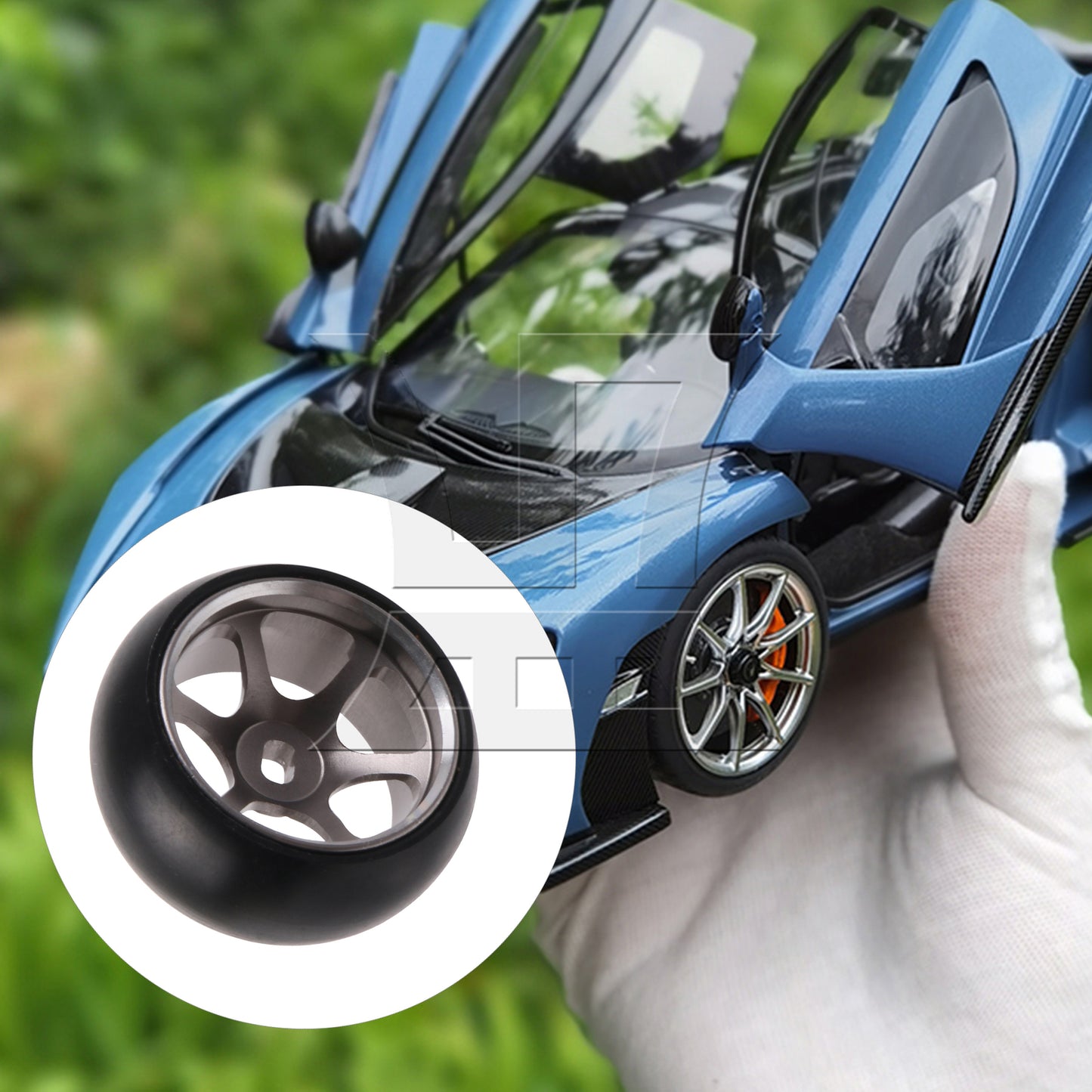 BQLZR RC1:28 Upgrade Titanium 6 Spoke Wheel Rims Tire Replacement Parts