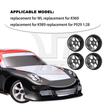 BQLZR RC1:28 Upgrade Titanium 6 Spoke Wheel Rims Tire Replacement Parts