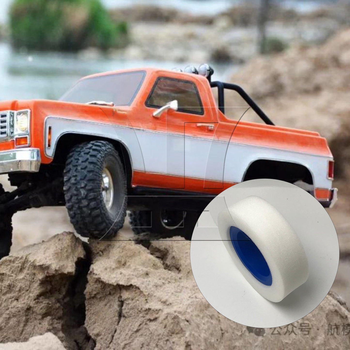 BQLZR 4Pieces RC Car 1:10 Blue Foam Inserts Replacement for TRX4 114-120mm 1.9 Inch
