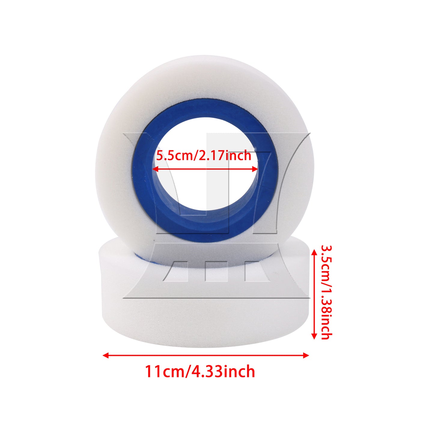 BQLZR 4Pieces RC Car 1:10 Blue Foam Inserts Replacement for TRX4 114-120mm 1.9 Inch