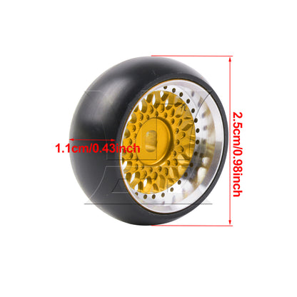 BQLZR 4Pieces RC Drift Tires Wheels Rims Y-shape Replacement for K969-06Y 1:28 Gold