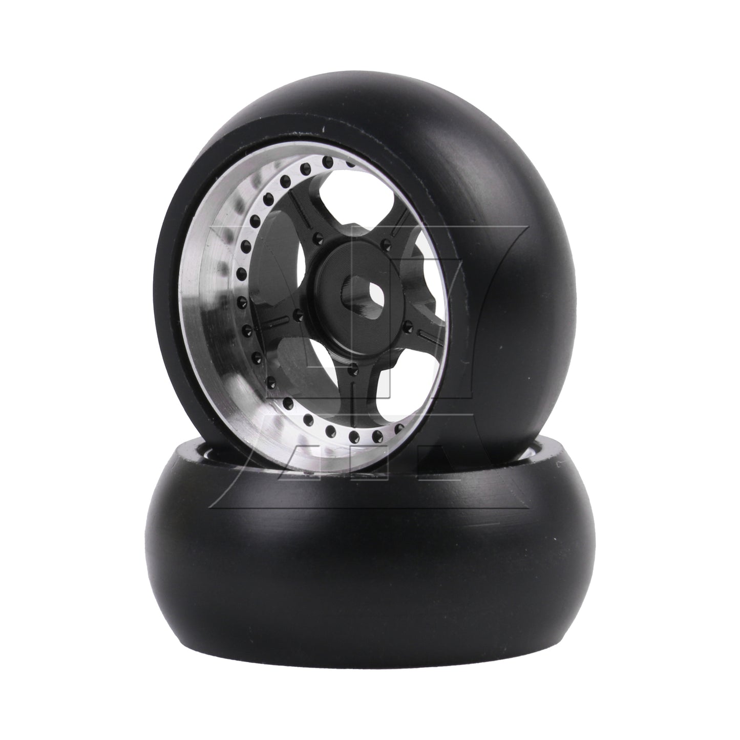 BQLZR 4Pieces RC Drift Tires & Wheels Rims Replacement for K969-07BL 1:28 27mm Black