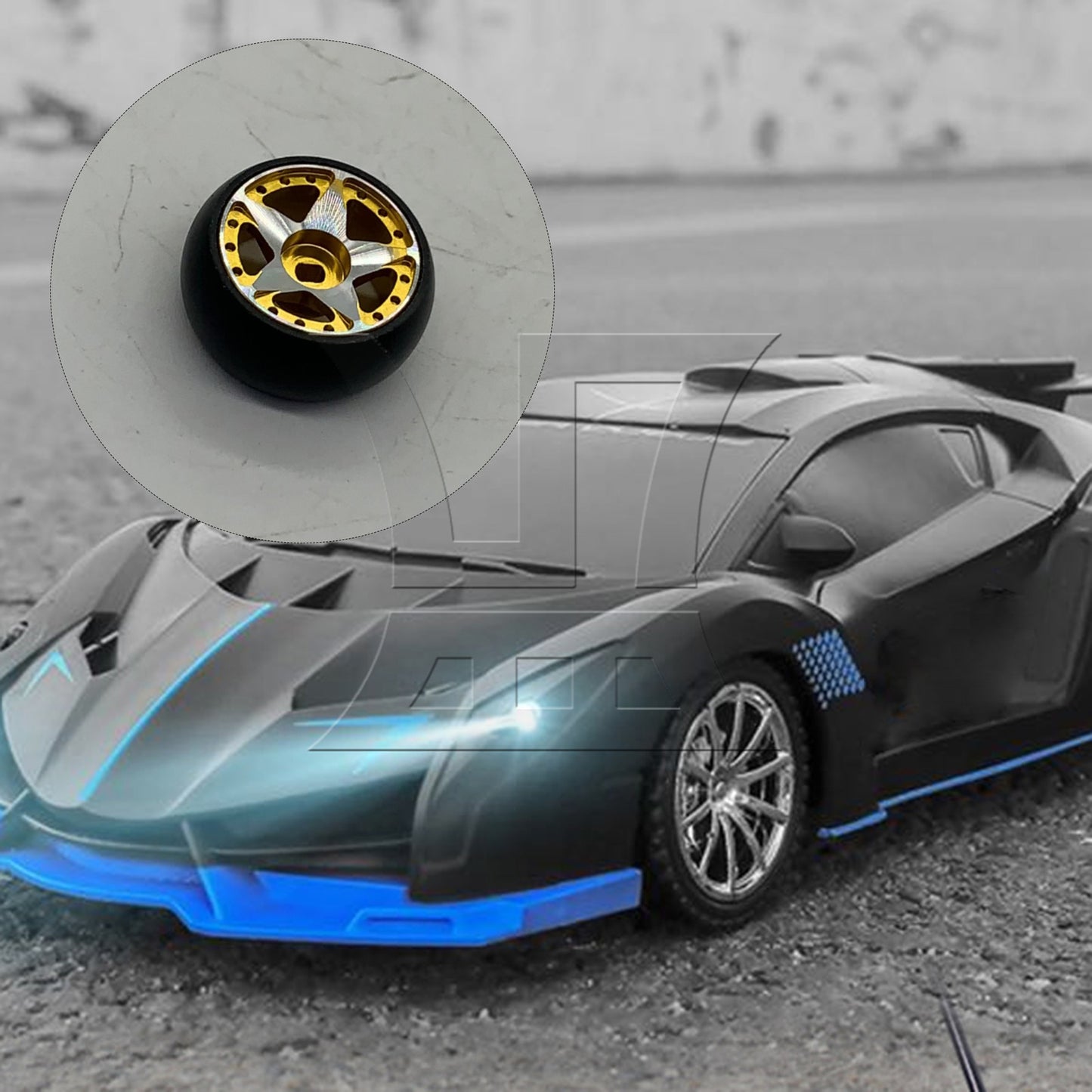 BQLZR 4Pieces RC1:28 Drift Tyre & Pentagram Wheel Replacement for K969-13Y Yellow