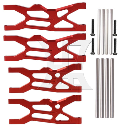 BQLZR 4Pieces RC Front Rear Lower Suspension Arm Red Replacement for AR330520R 1:10