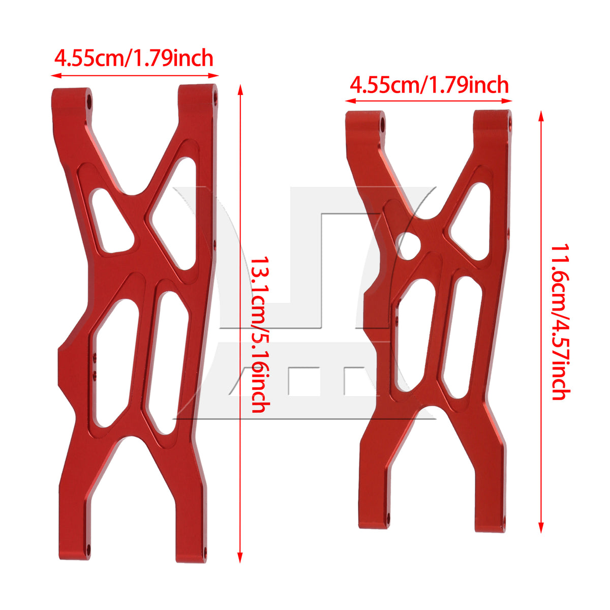 BQLZR 4Pieces RC Front Rear Lower Suspension Arm Red Replacement for AR330520R 1:10