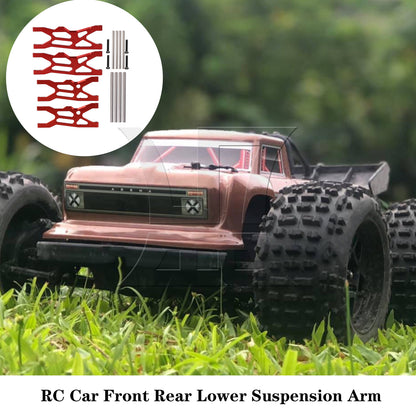 BQLZR 4Pieces RC Front Rear Lower Suspension Arm Red Replacement for AR330520R 1:10