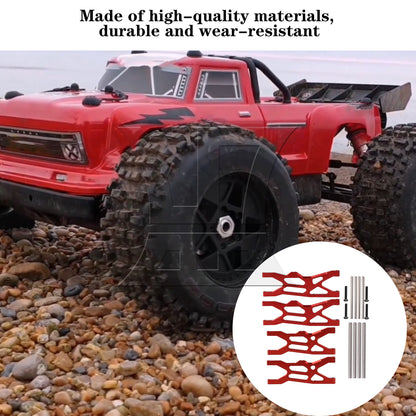 BQLZR 4Pieces RC Front Rear Lower Suspension Arm Red Replacement for AR330520R 1:10