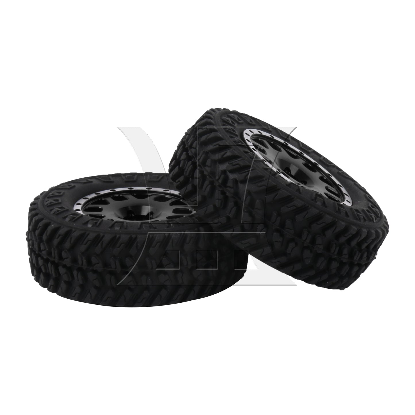 BQLZR 4Pieces RC 1:18 1:24 Wheel Tire 12-Spoke 55mm Replacement for C-C3004BL Black