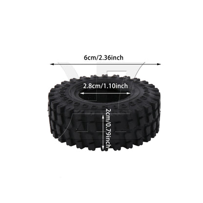 BQLZR 4Pieces RC 1:24 Rubber Tyre 60mm OD x 20mm T Replacement for FMS C3050BL 1:24