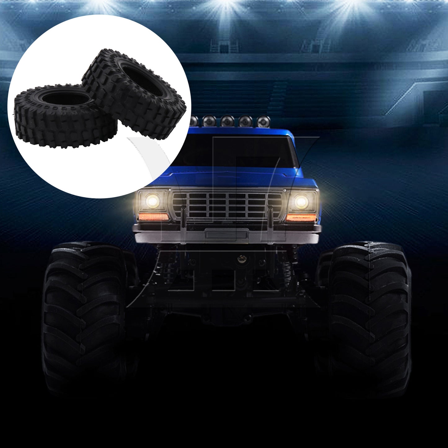 BQLZR 4Pieces RC 1:24 Rubber Tyre 60mm OD x 20mm T Replacement for FMS C3050BL 1:24