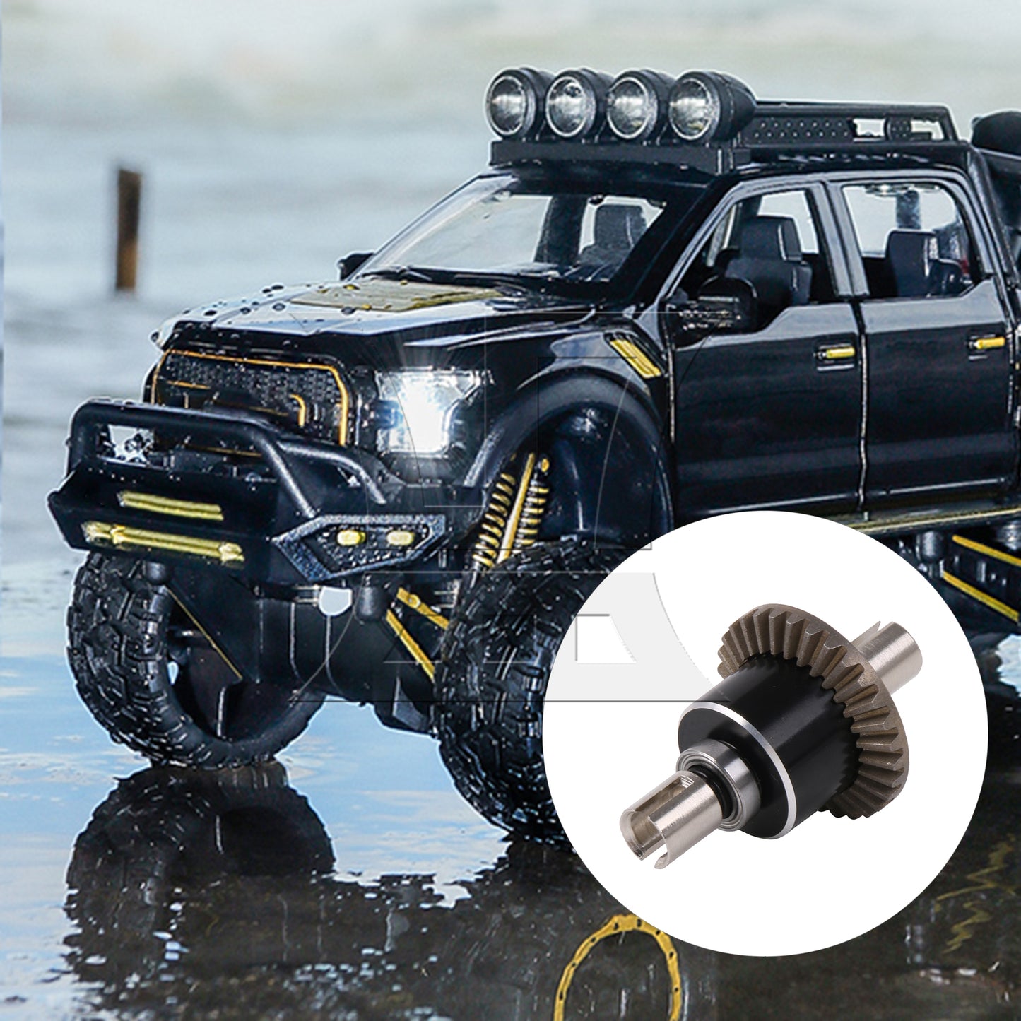 BQLZR RC Car Black Al. Metal Differential Replacement for 1:14 144010 144002