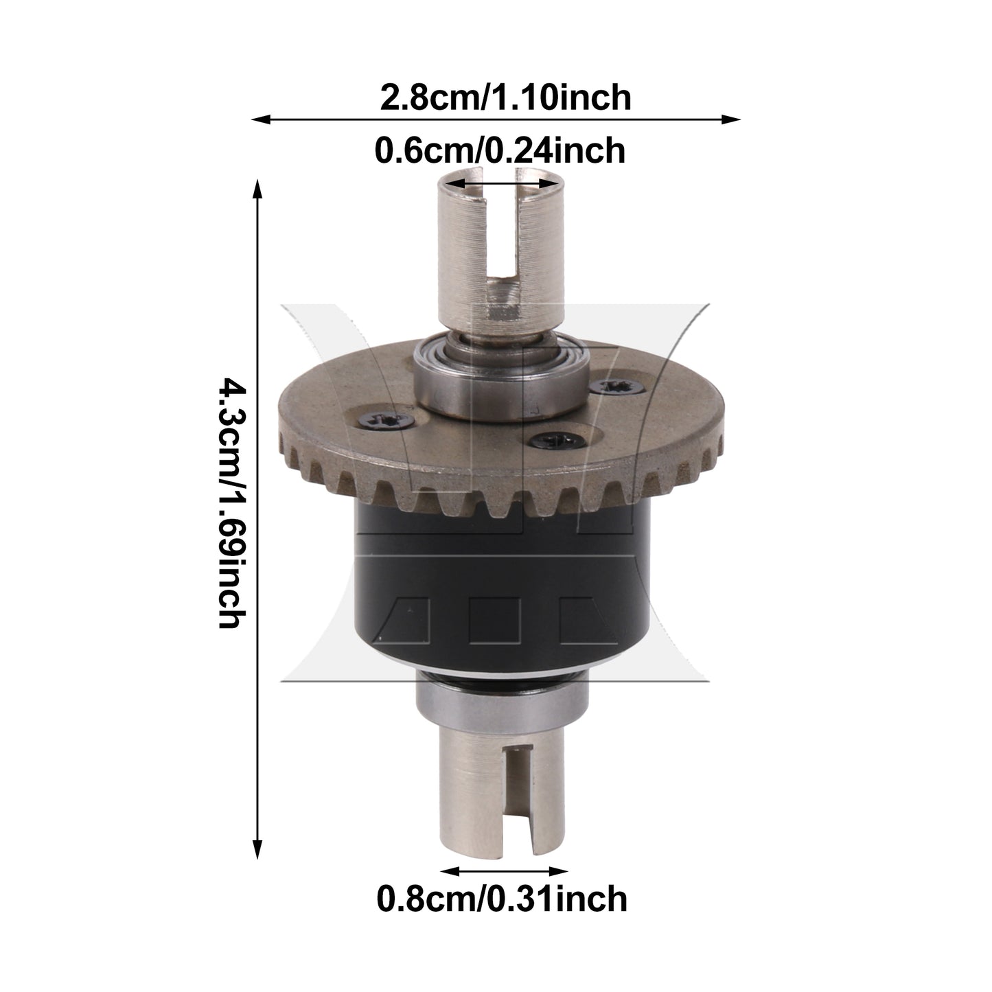 BQLZR RC Car Black Al. Metal Differential Replacement for 1:14 144010 144002