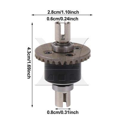 BQLZR RC Car Black Al. Metal Differential Replacement for 1:14 144010 144002