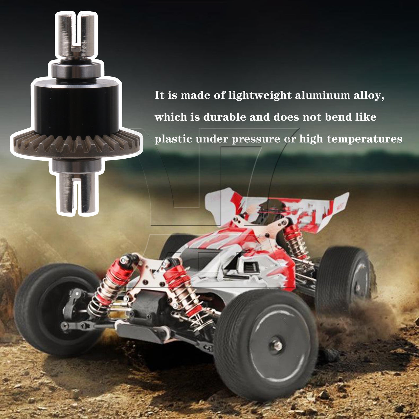 BQLZR RC Car Black Al. Metal Differential Replacement for 1:14 144010 144002