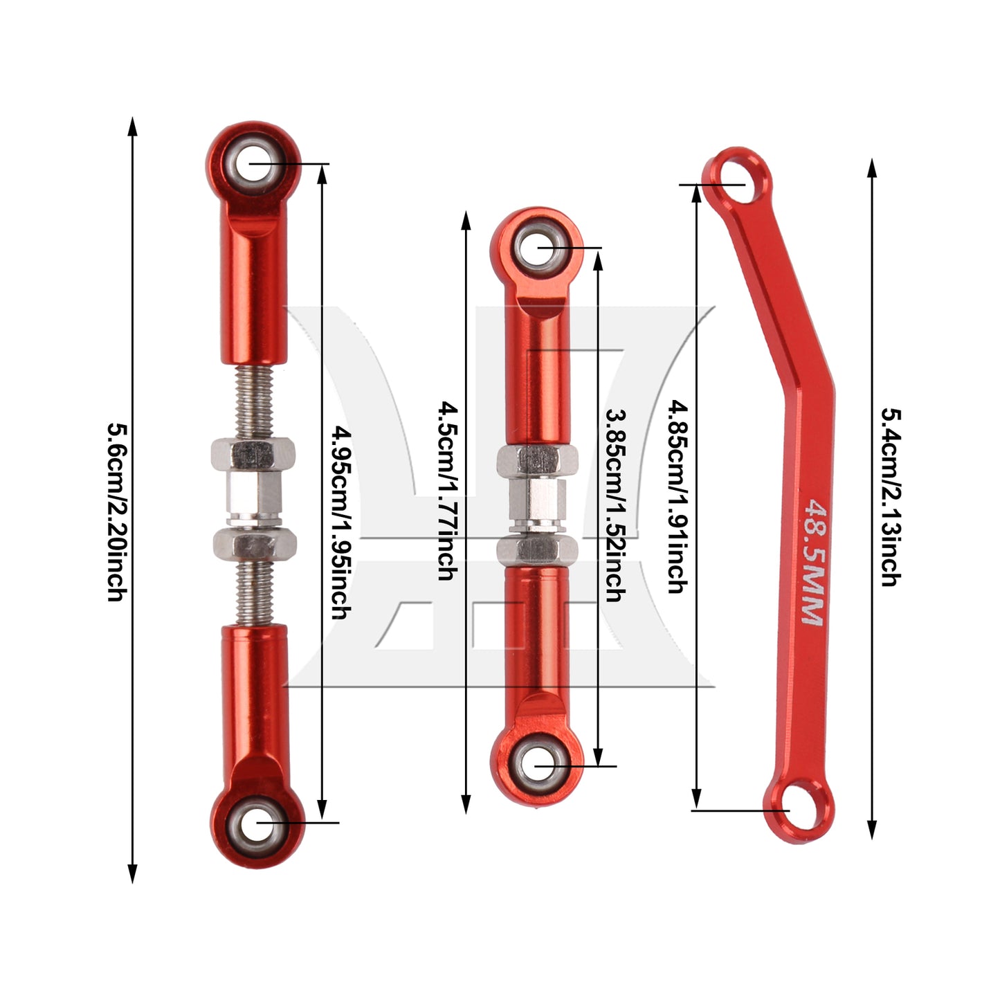 BQLZR 8Pieces RC1:24 Adjustable Upper Pull Rod Axle Link Replacement for FMS C3063R