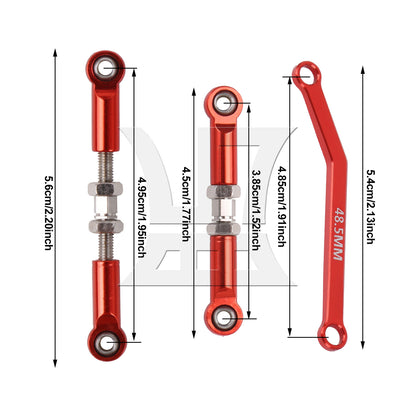 BQLZR 8Pieces RC1:24 Adjustable Upper Pull Rod Axle Link Replacement for FMS C3063R