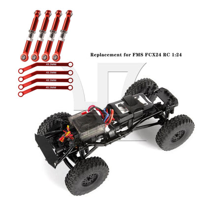 BQLZR 8Pieces RC1:24 Adjustable Upper Pull Rod Axle Link Replacement for FMS C3063R