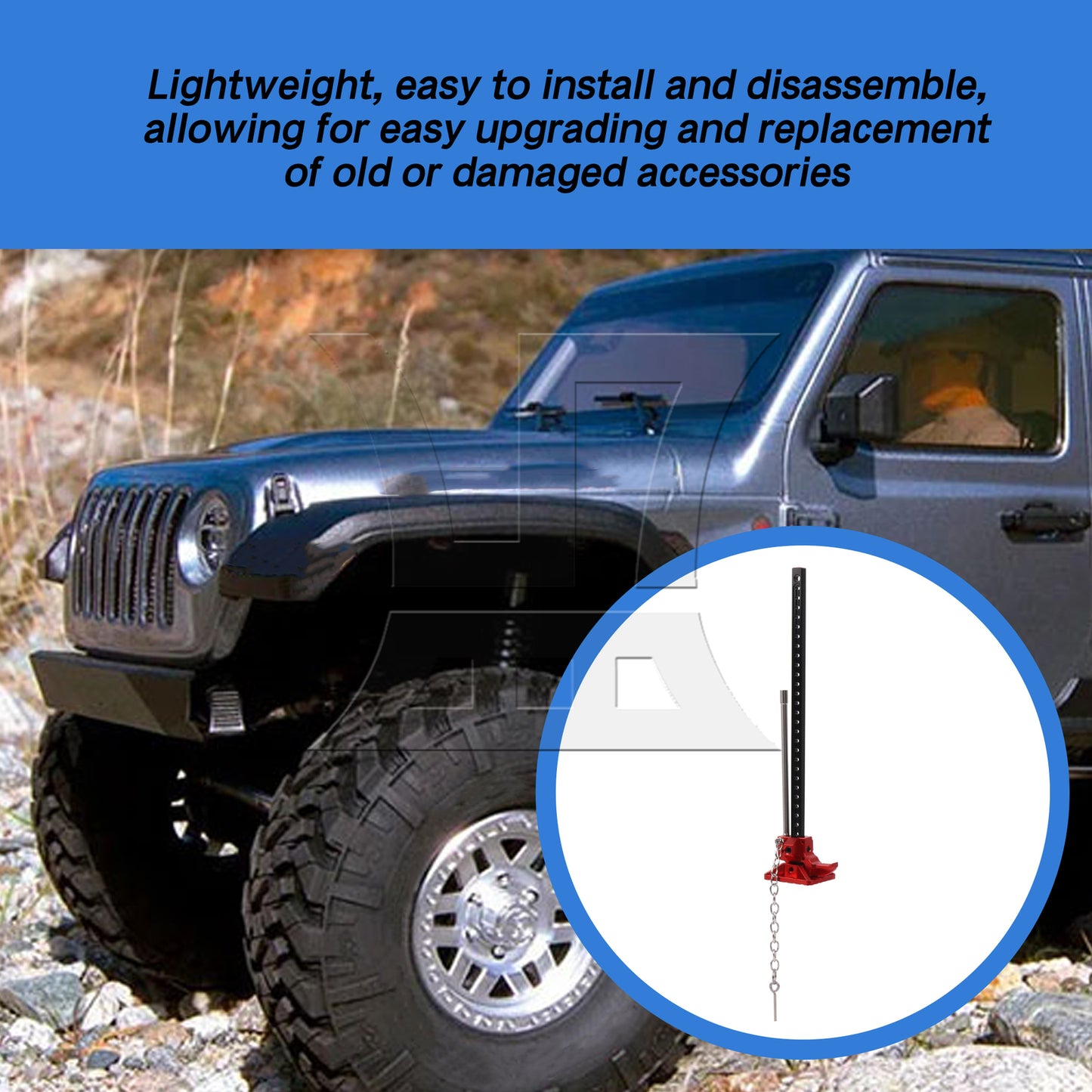 BQLZR RC1:10 Aluminum Mini Lifting Jack Simulation Part Replacement for RC4WD D90