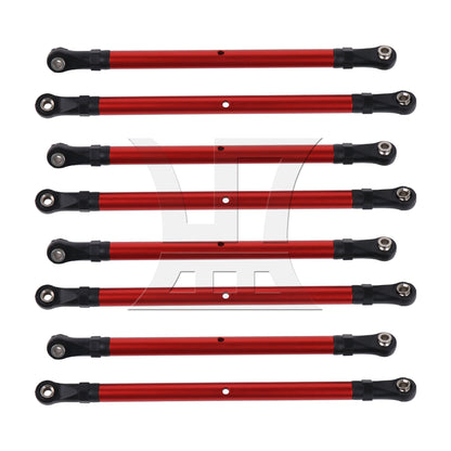 BQLZR 8Pieces RC1:10 Rod Link Linkage Set Replacement for AXIAL 313mm Wheelbase Red